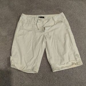 All white Bermuda shorts